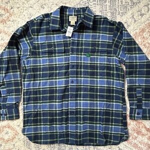 NWT L.L. Bean Chamois Cloth Flannel Button Shirt